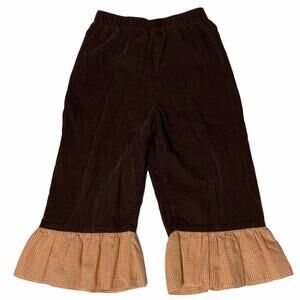 Girls Pants Size 2T Ruffled Brown & Orange Gingham Zuccini brand